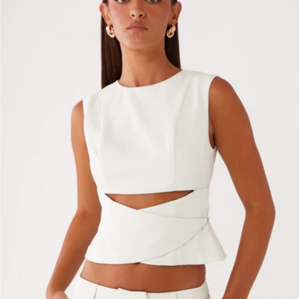 Peppermayo White Cutout Tank Top US 4 NWT